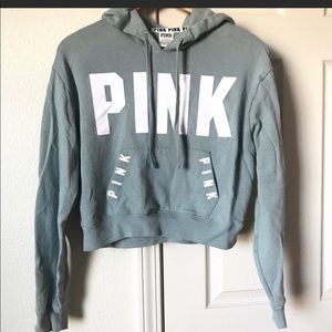 👀👀ISO👀 PINK Green Cropped Hoodie